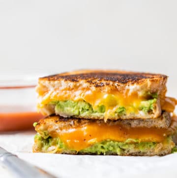 grilled cheese with mashed avocado