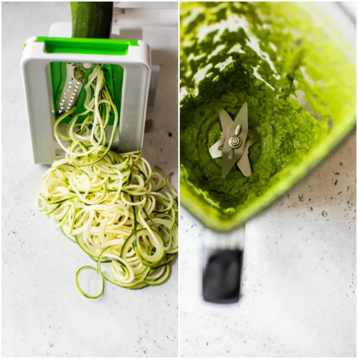 how to make zucchini noodles and pesto