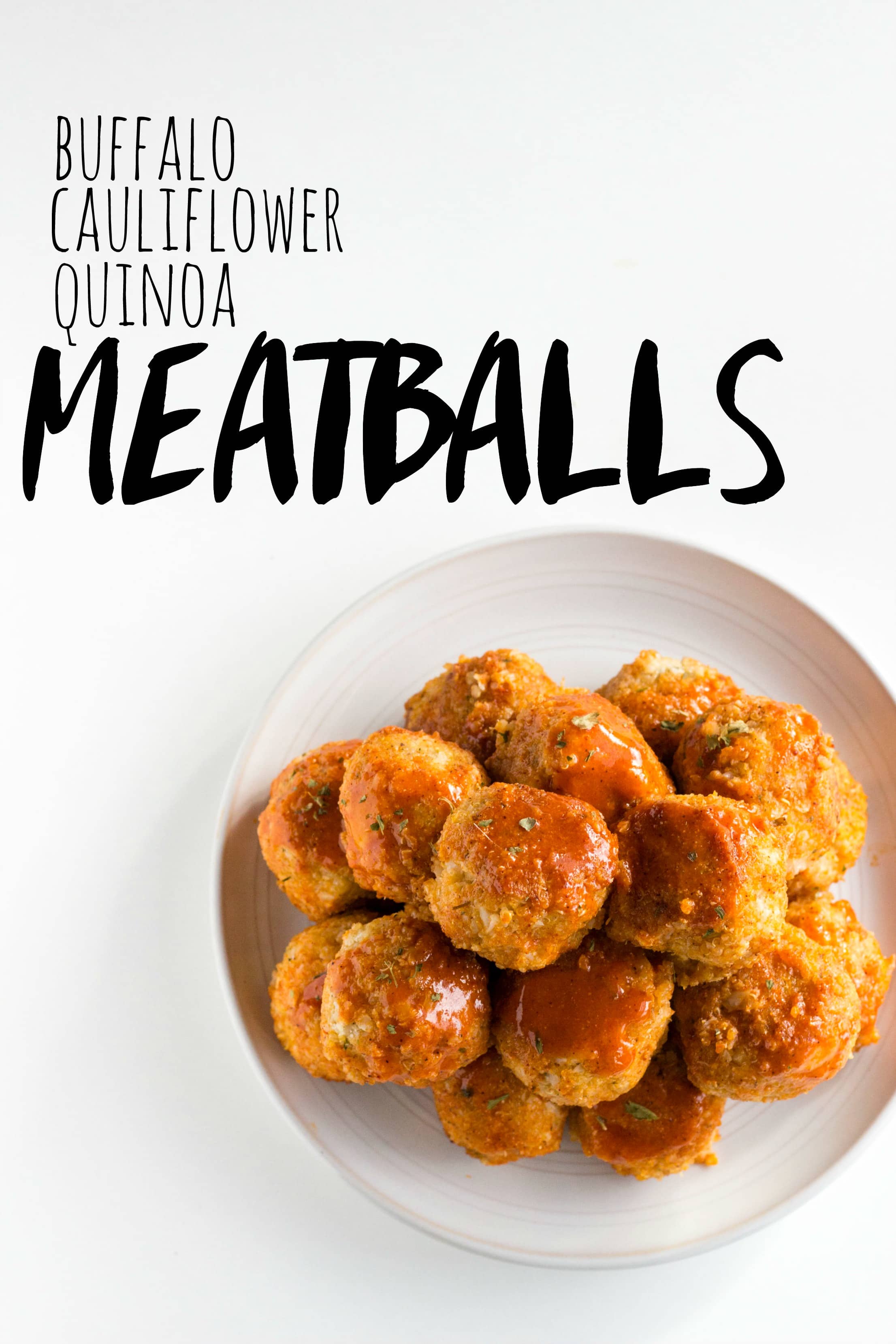 Buffalo Cauliflower Quinoa Meatballs | A tasty vegetarian meatball option! | thealmondeater.com