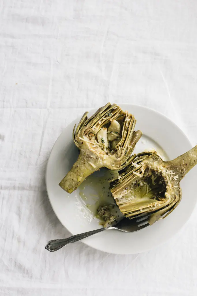 artichokes with garlic and parmesan