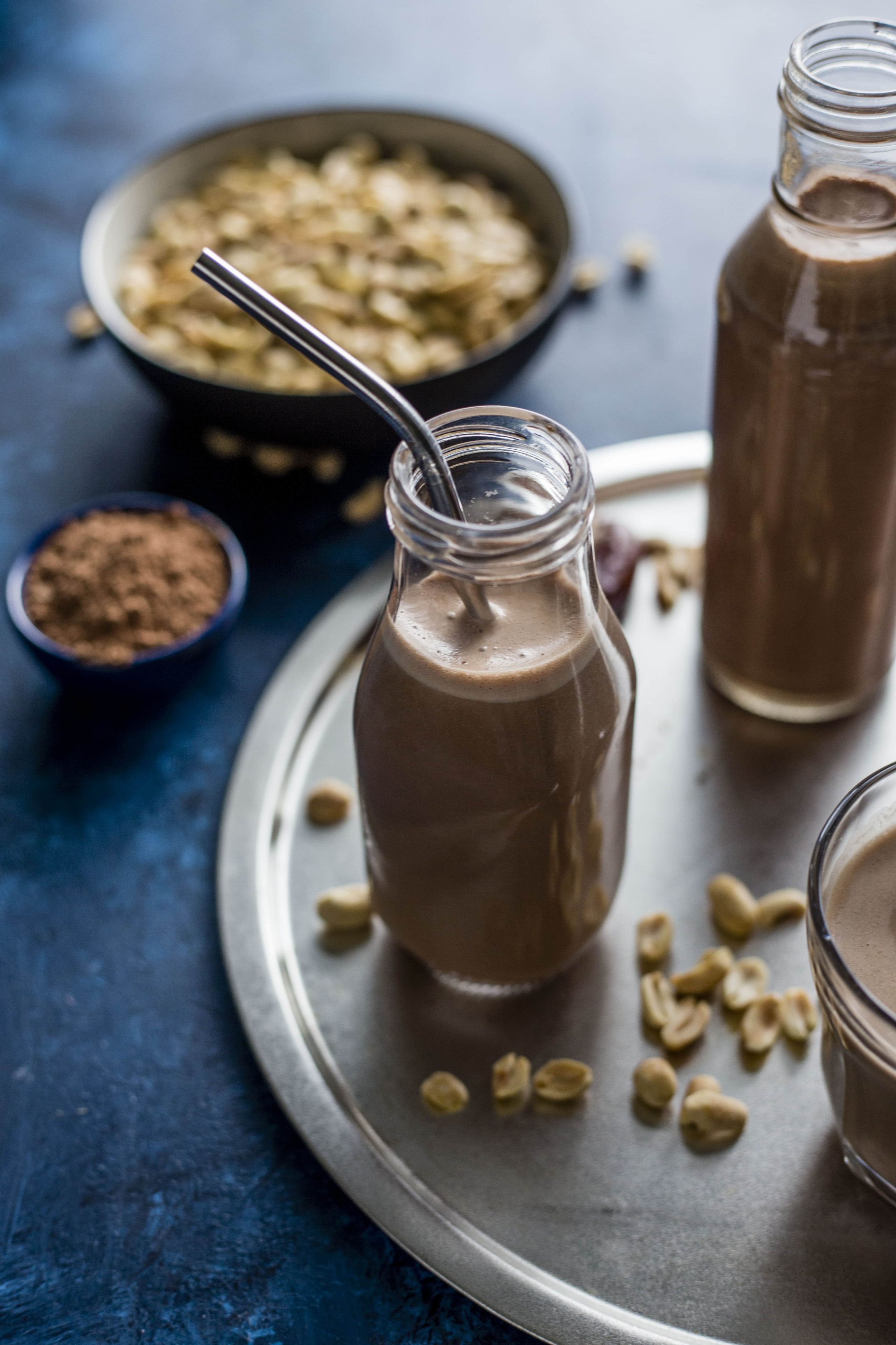 Chocolate Peanut Milk | A delicious dairy free milk alternative made from peanuts and cacao | #dairyfree | thealmondeater.com
