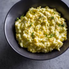 Soft Boiled Egg Salad | Enjoy your soft boiled eggs in egg salad form! Combined with Greek yogurt for a healthier meal option | thealmondeater.com