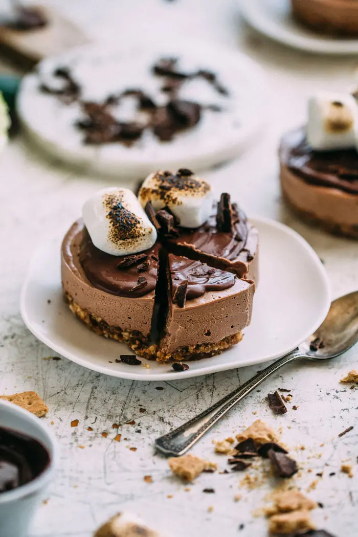 vegan s'mores cheesecakes | thealmondeater.com