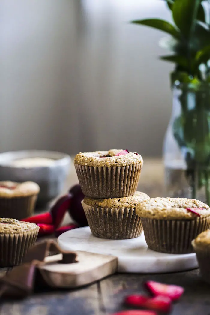 Plum Quinoa Muffins made with almond flour and NO refined sugar | thealmondeater.com