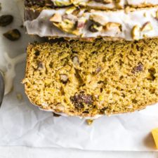 a slice of bread with pistachios
