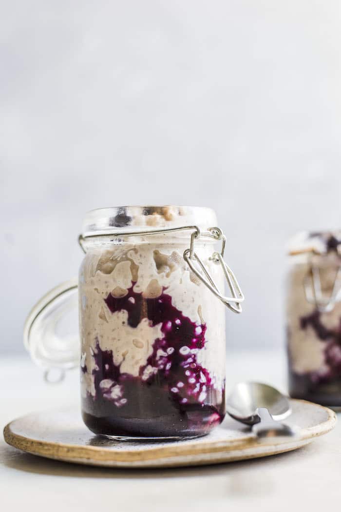 Cinnamon Blueberry Rice Pudding | thealmondeater.com