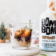 Rosemary Vanilla Cold Brew Cocktail made with rum and dairy free milk! | thealmondeater.com