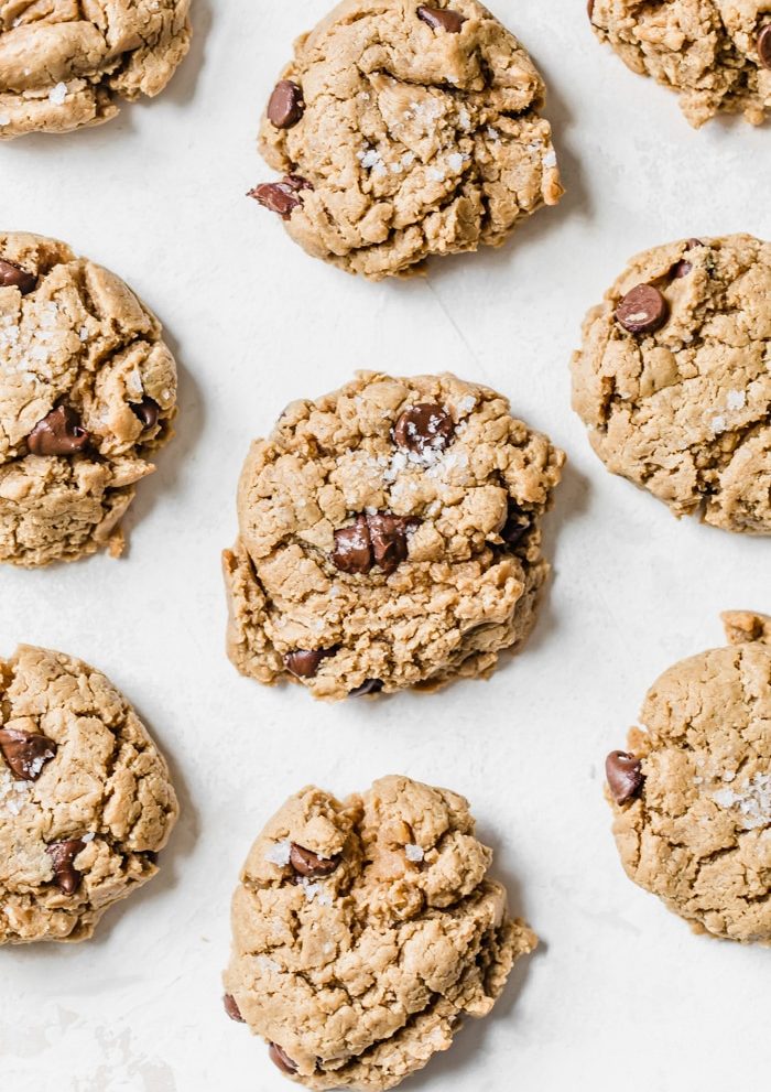 Peanut Butter Chickpea Cookies using actual chickpeas and loaded with chocolate chips! | thealmondeater.com