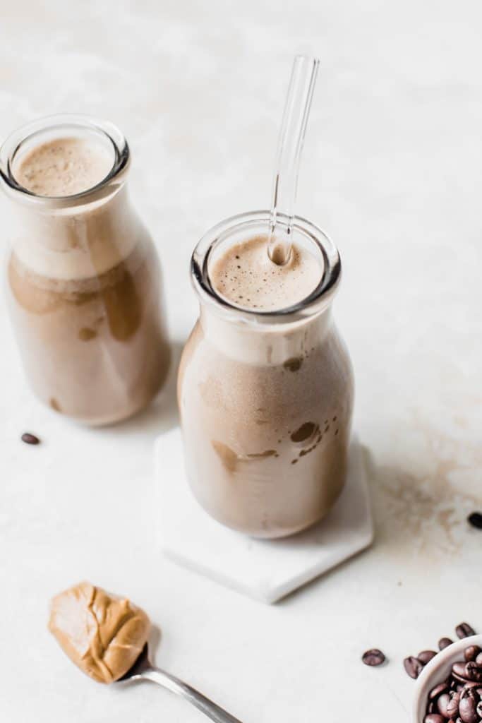 A delicious and filling protein smoothie made with coffee!