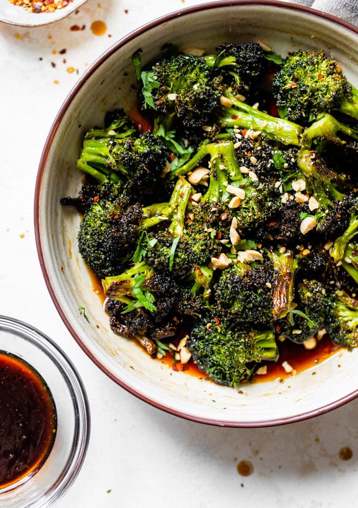 roasted broccoli in a bowl