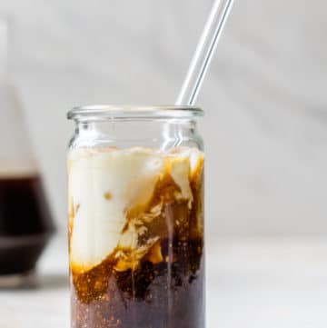 glass of cold brew with milk