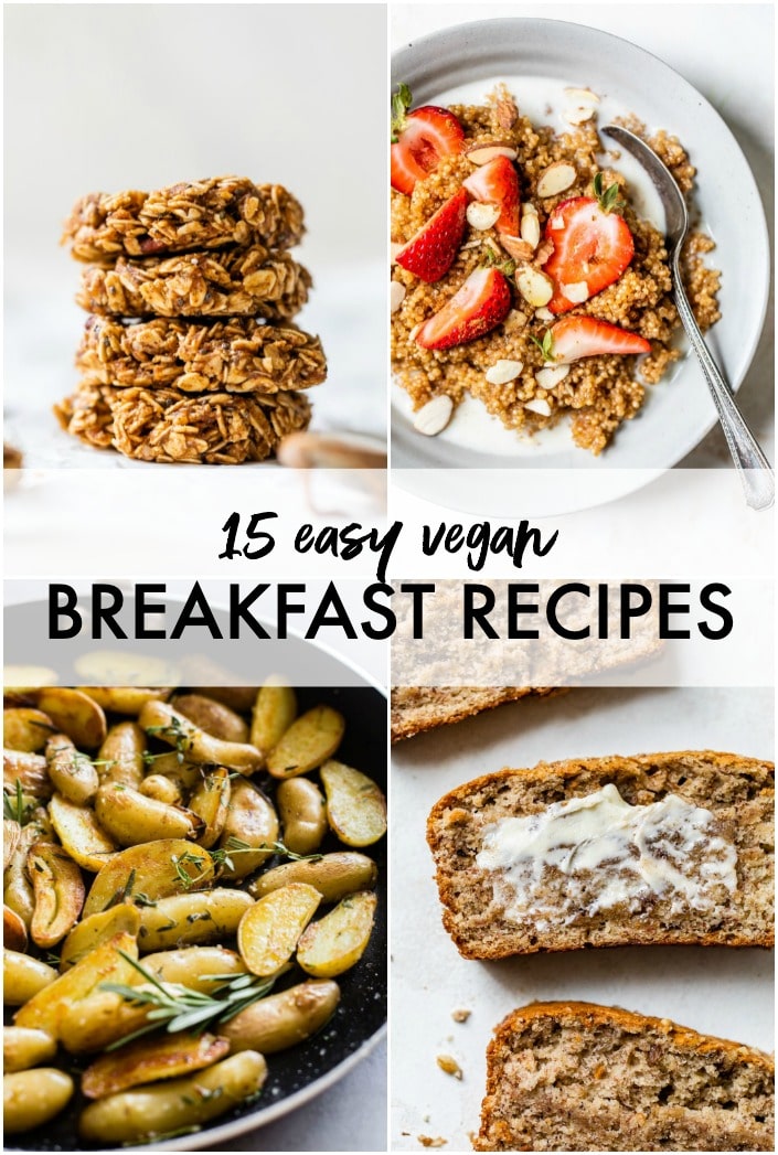 collage of vegan breakfast recipes