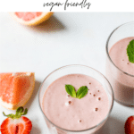 pink smoothie with text overlay