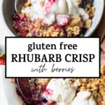 berry crisp with text overlay