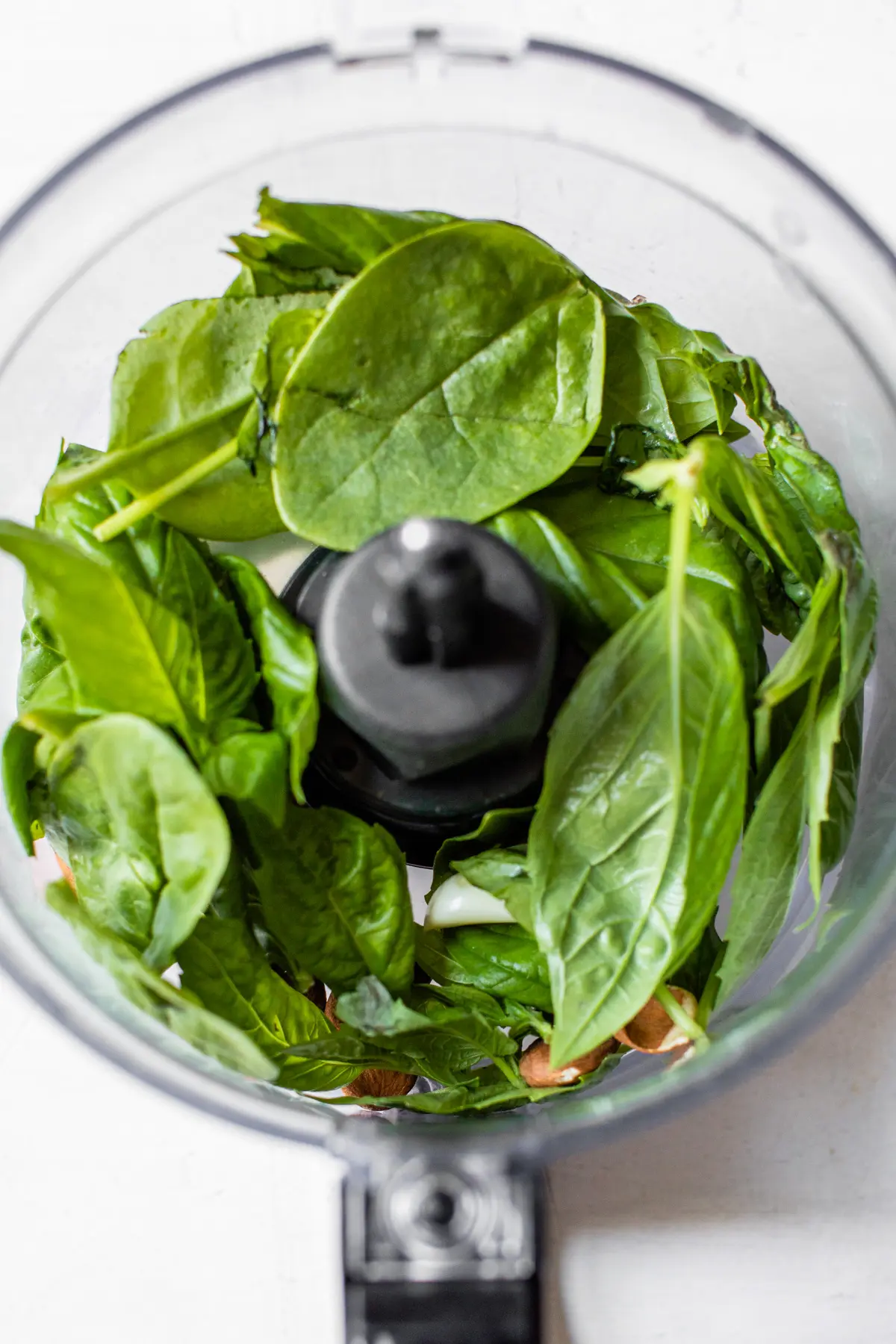 spinach in a food processor