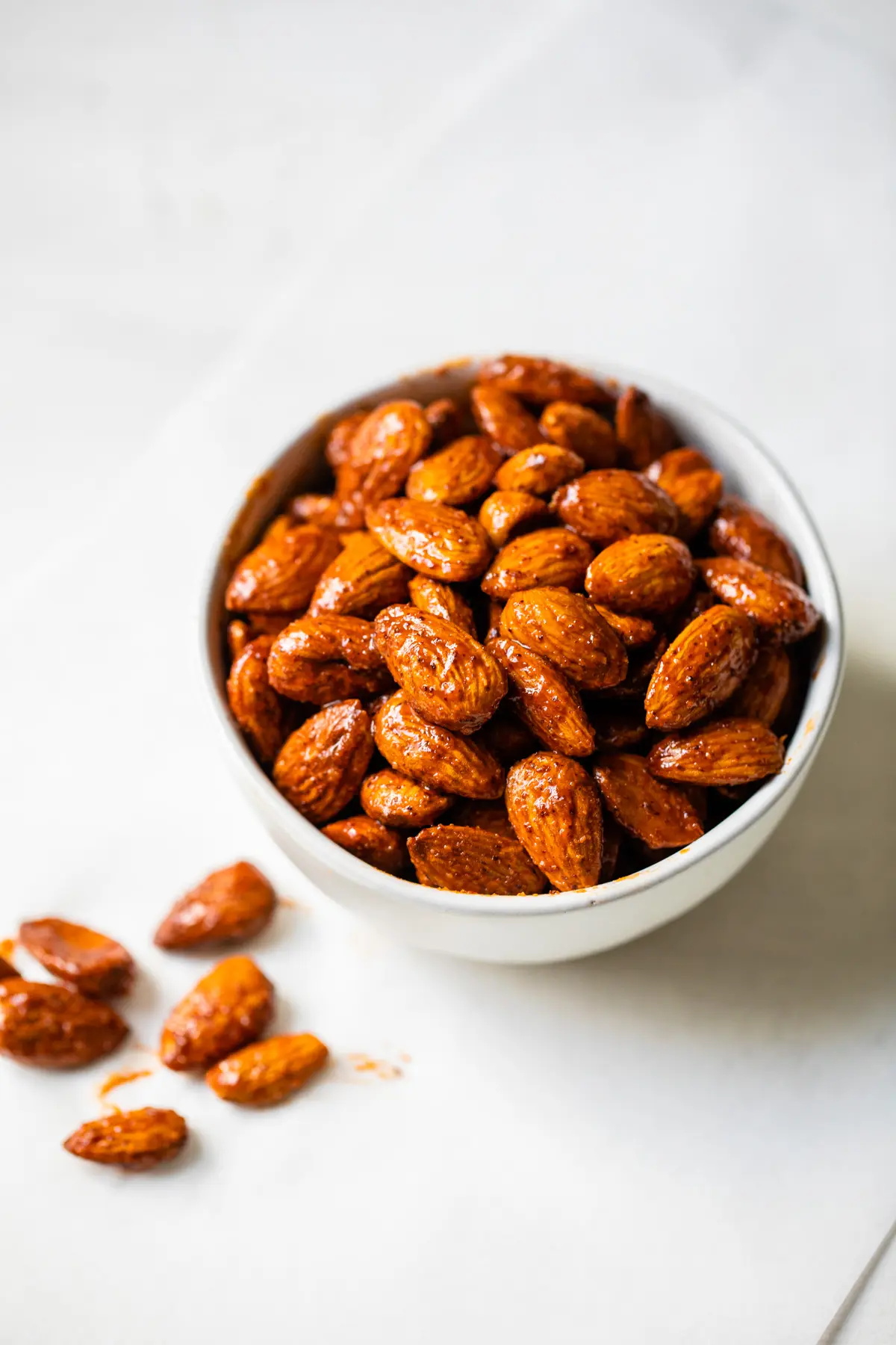 flavored almonds in a bowl