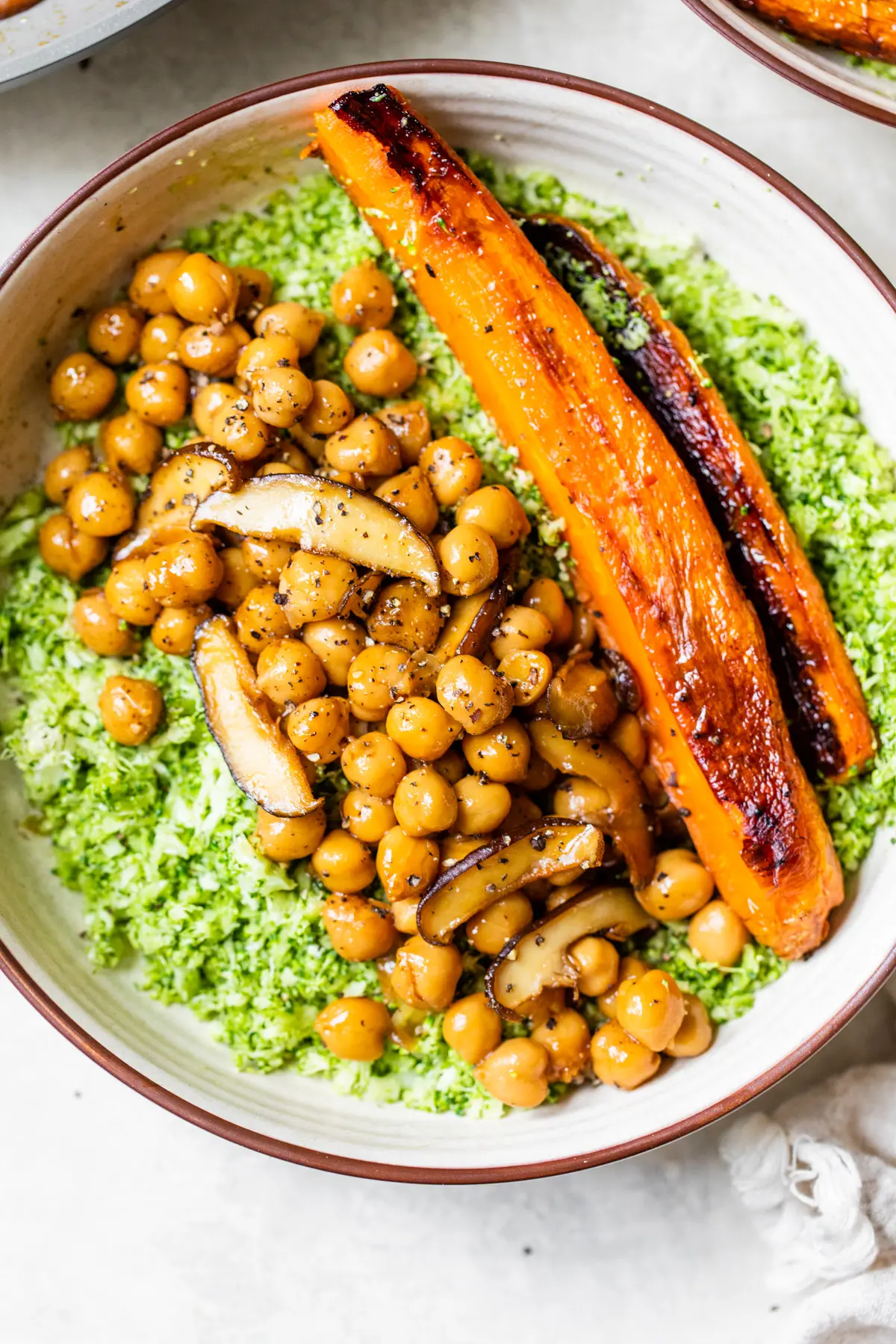 bowl of broccoli and chickpeas