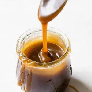 caramel sauce in a jar