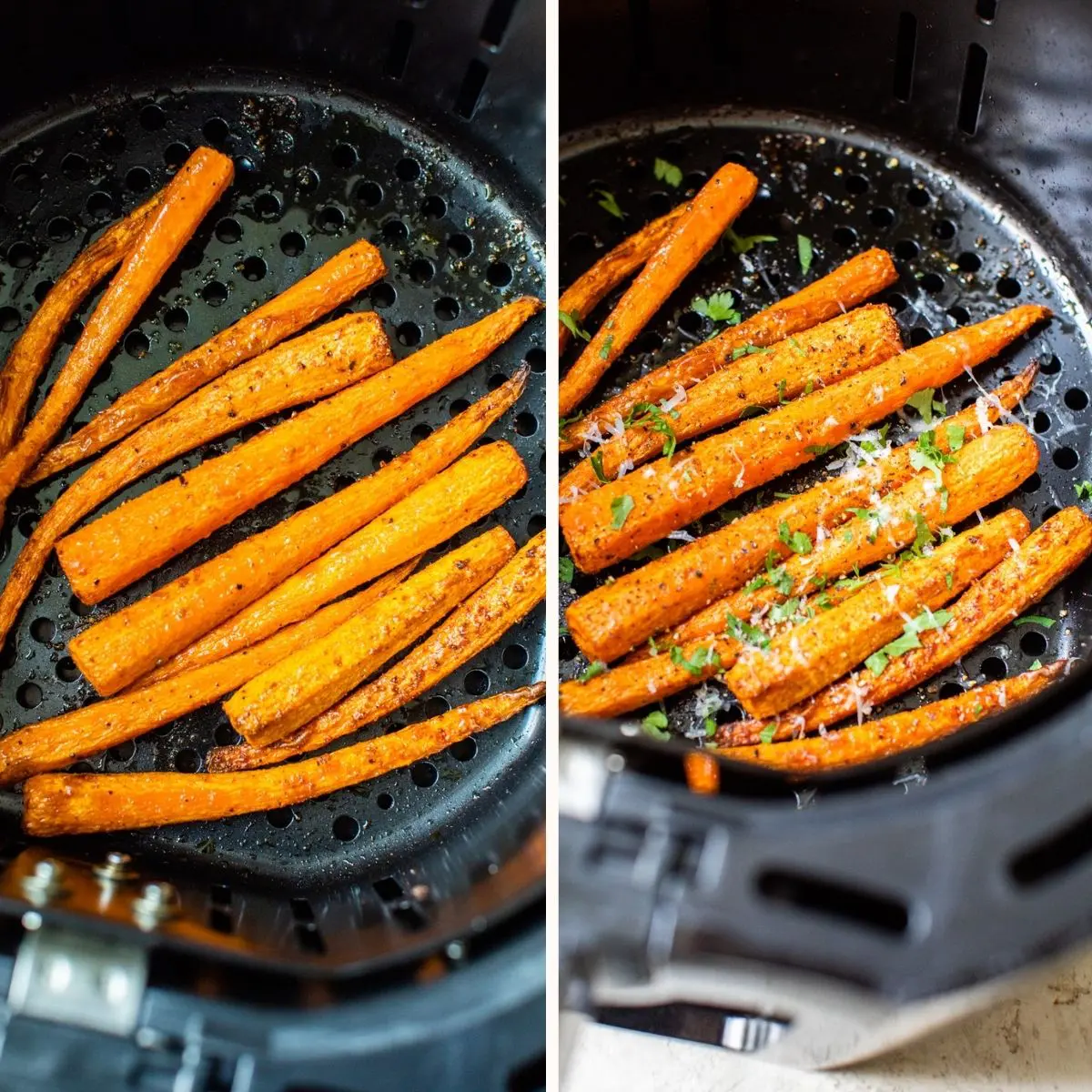 carrot sticks in an air fryer
