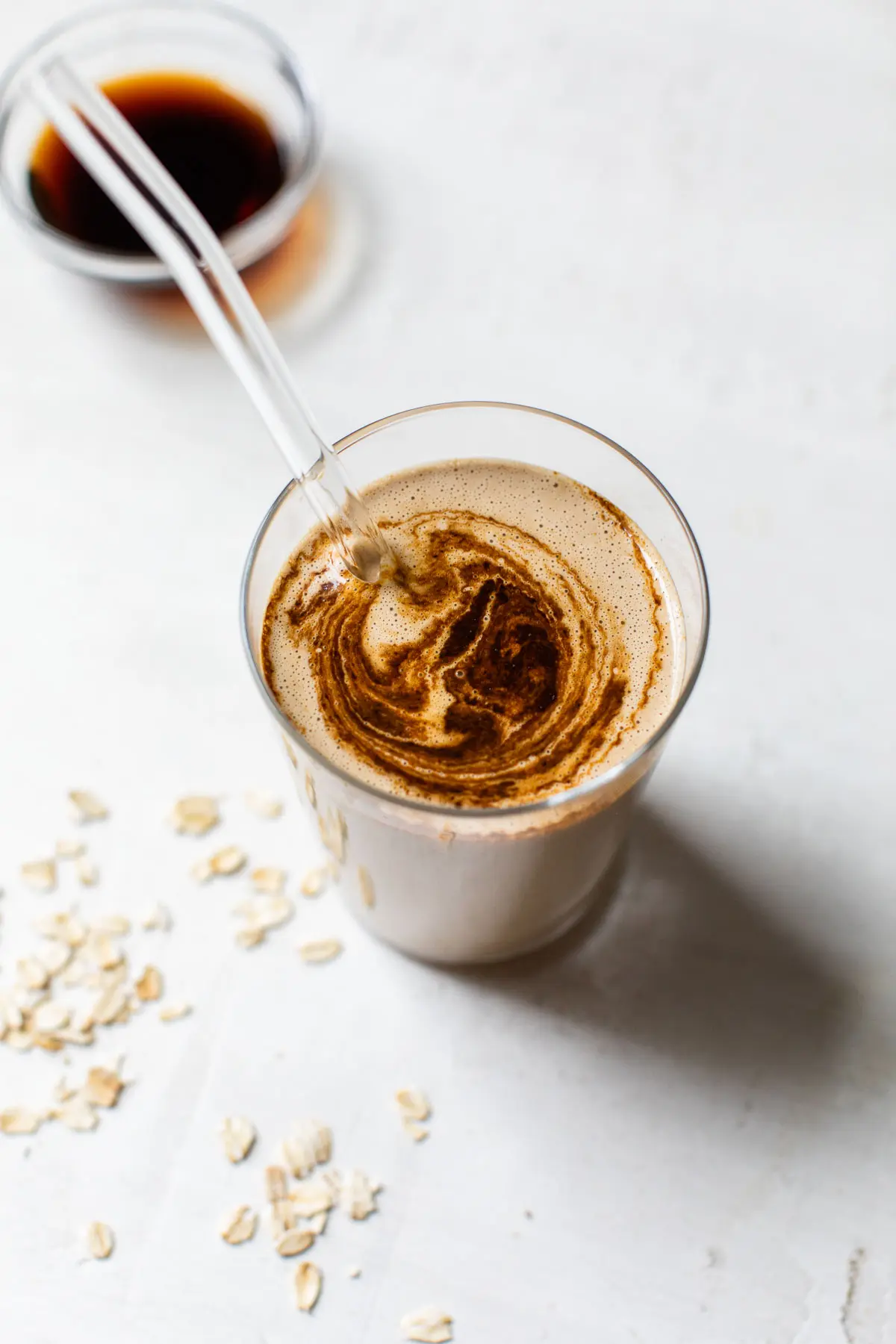 smoothie topped with instant coffee