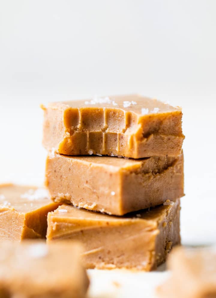 a stack of peanut butter fudge