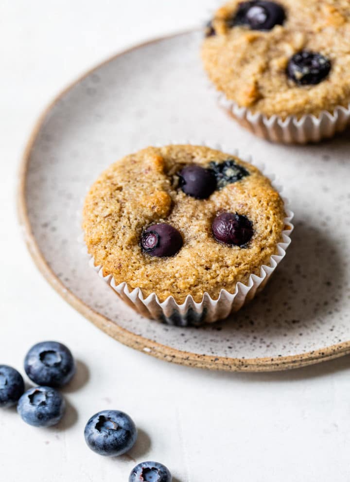 muffin with blueberries on a plate