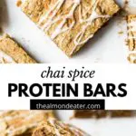 protein bars with a drizzle of icing overtop