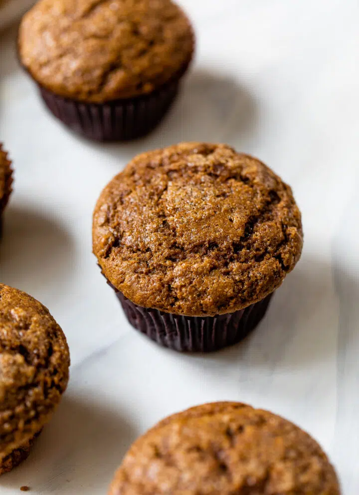 close up photo of a gingerbread muffin