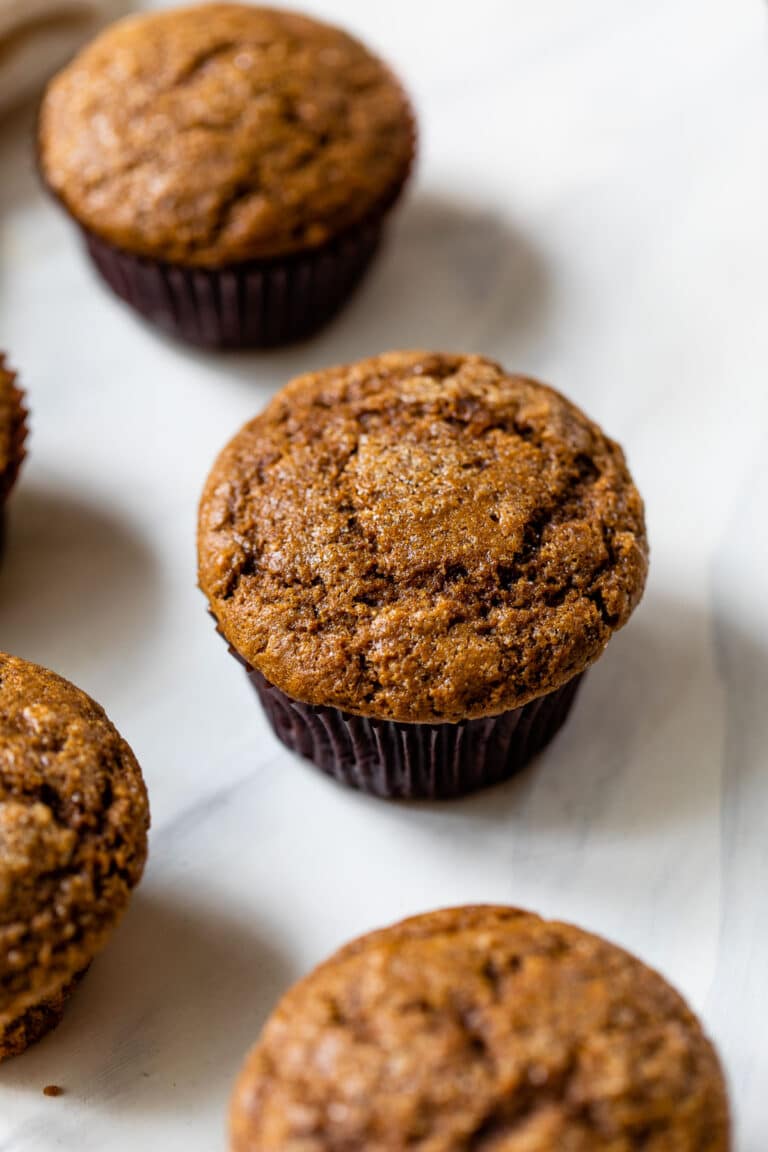 close up photo of a gingerbread muffin