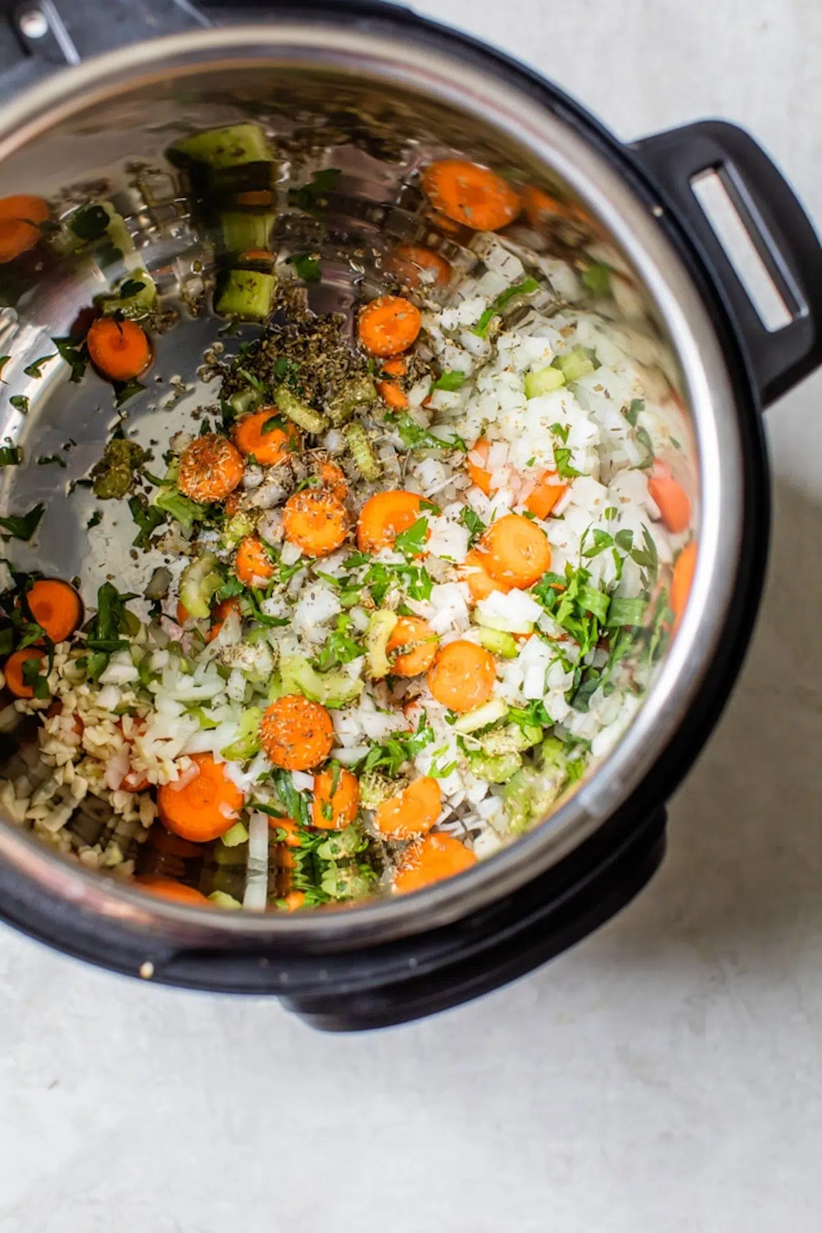 cooked veggies in an instant pot