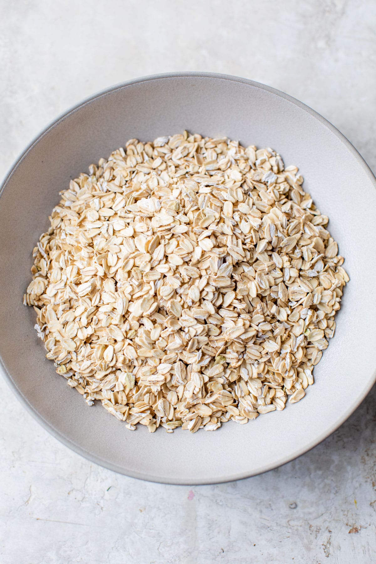rolled oats in a white bowl