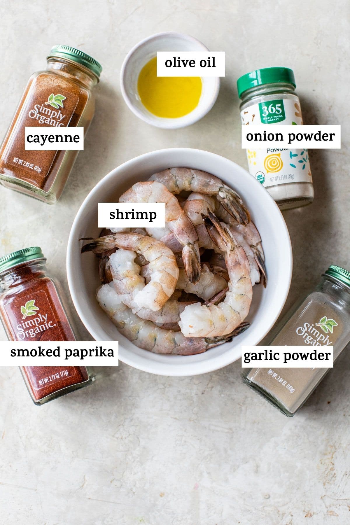 ingredients to make air fryer shrimp like raw shrimp and spices