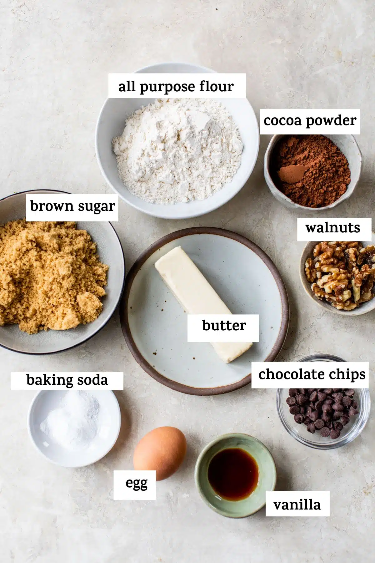ingredients to make cookies like flour and sugar