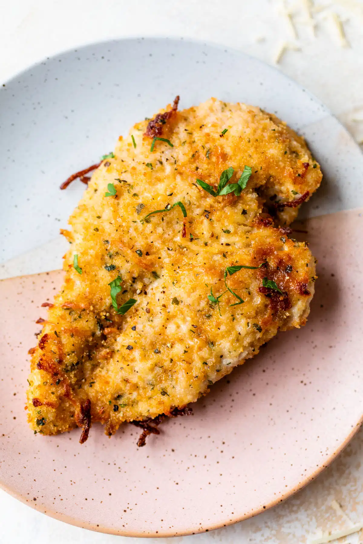 baked parmesan chicken on a plate