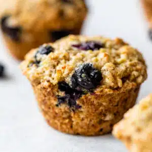 close up photo of a blueberry muffin