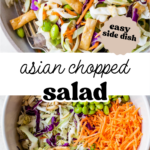 Pinterest image with overlay text, "Asian chopped salad"