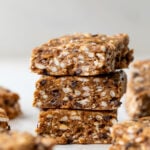 side view of a stack of 3 Puffed Rice Protein Bars.